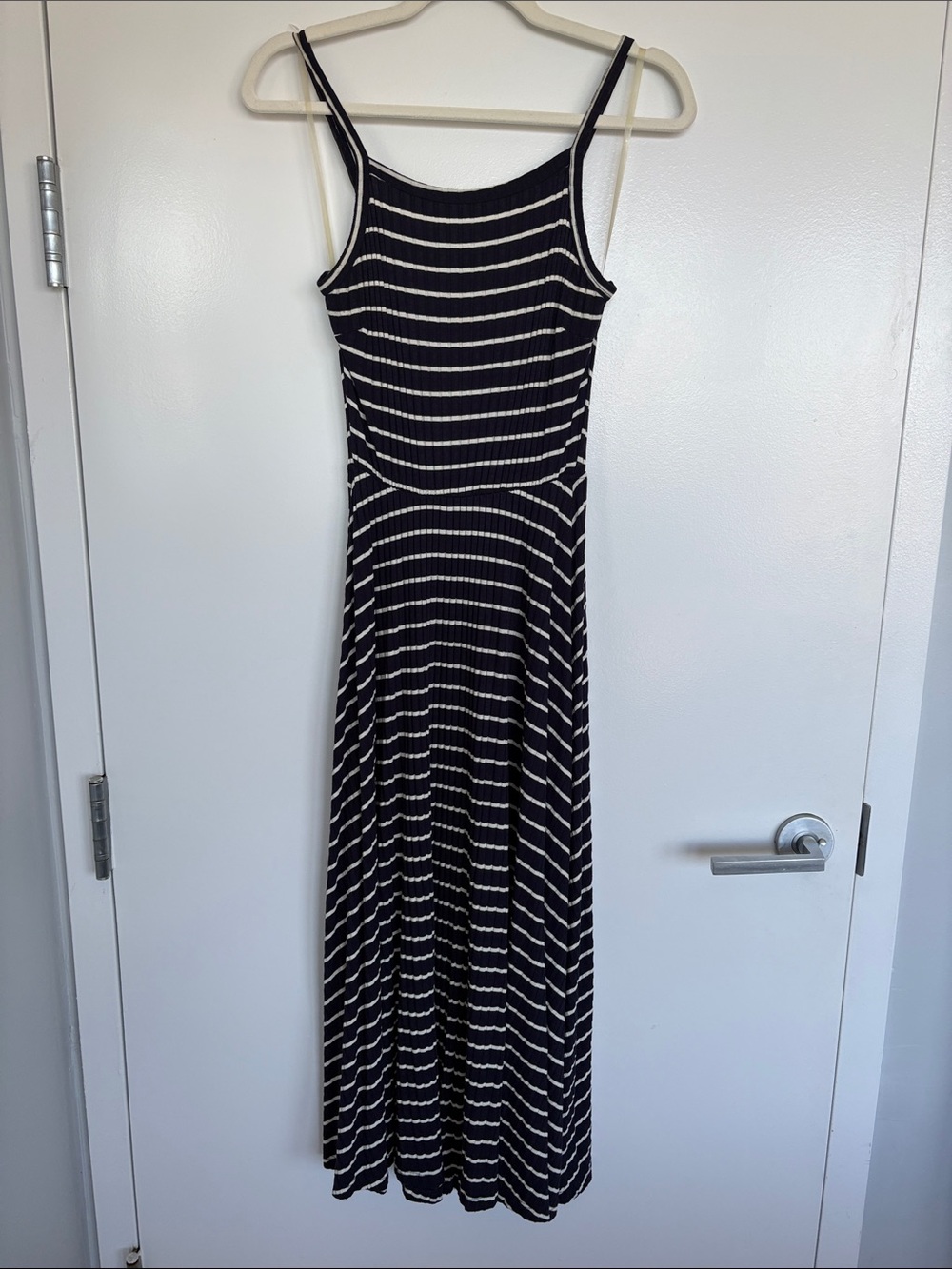 Lush Navy White Striped Maxi Dress | Size L